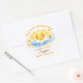 Sunshine Theme Baby Shower Cake Toppers Runder Aufkleber (Umschlag)