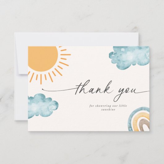 Sunshine Themed Baby Dusche Danke Karte (Vorderseite)