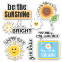 Sunshine Themed Custom Cut Vinyl Sticker