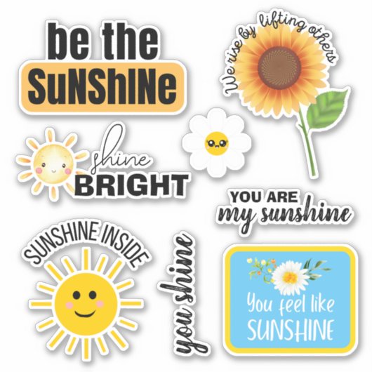 Sunshine Themed Custom Cut Vinyl Sticker (Vorderseite)