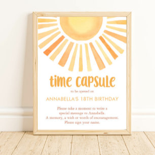Sunshine Time Kapsel 1. Geburtstag geschlechtsneut Poster