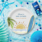 Sunshine Tropical Surfing Baby Dusche Pappteller (Party)