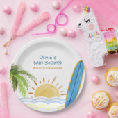 Sunshine Tropical Surfing Baby Dusche Pappteller (Party)