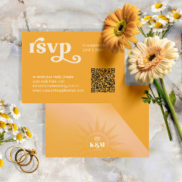 Sunshine Typografie QR Code Marigold ID1048 RSVP Karte