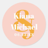 Sunshine Typografy Names Ampersand Pink ID1048 Runder Aufkleber (Vorderseite)