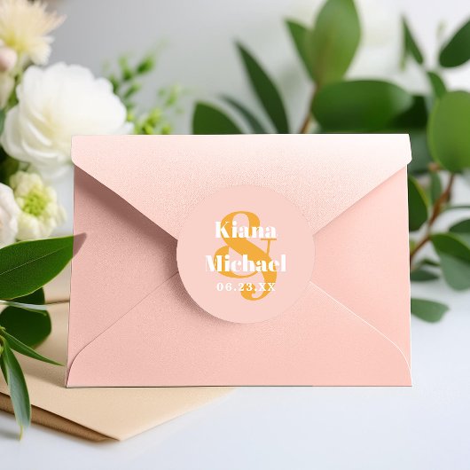 Sunshine Typografy Names Ampersand Pink ID1048 Runder Aufkleber