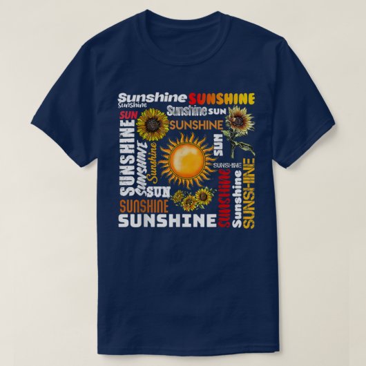 Sunshine Typografy Peace Liebe Sunshine Sonnenblum T-Shirt (Design vorne)