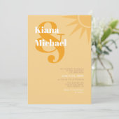 Sunshine Typografy Wedding Butter Yellow ID1048 Einladung (Stehend Vorderseite)
