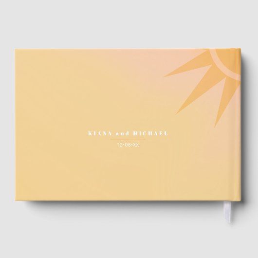Sunshine Typografy Wedding Butter Yellow ID1048 Gästebuch (Rückseite)