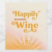Sunshine Typografy Wedding Cream/Orange ID1048 Weinetikett (Einzelnes Label)
