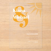 Sunshine Typografy Wedding Marigold ID1048 Acryleinladungen (Vorderseite)