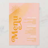Sunshine Typografy Wedding Pink/Marigold ID1048 Menükarte (Vorderseite)