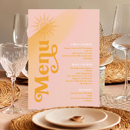 Sunshine Typografy Wedding Pink/Marigold ID1048 Menükarte