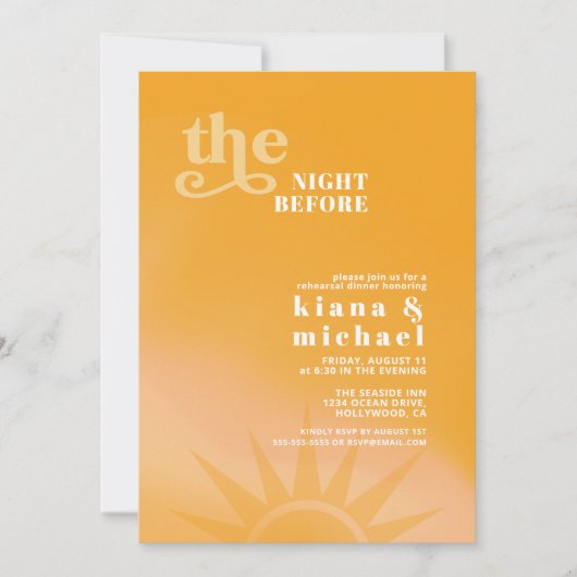 Sunshine Typografy Wedding Probe ID1048 Einladung (Vorderseite)