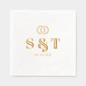 Sunshine Typografy Wedding Rings ID1048 Servietten Mit Folie (Vorderseite)