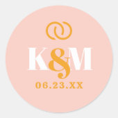 Sunshine Typografy Wedding Rings Pink ID1048 Runder Aufkleber (Vorderseite)