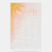 Sunshine Typografy Wedding Seating Chart ID1048 Acrylschild (Vorderseite)