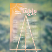 Sunshine Typografy Wedding Seating Chart ID1048 Acrylschild (Neutral)