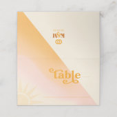 Sunshine Typografy Wedding Table ID1048 Platzkarte (Außenseite Aufgefaltet)