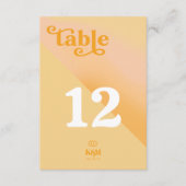 Sunshine Typografy Wedding Tischnummer ID1048 (Vorderseite)