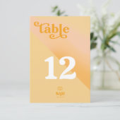 Sunshine Typografy Wedding Tischnummer ID1048 (Stehend Vorderseite)