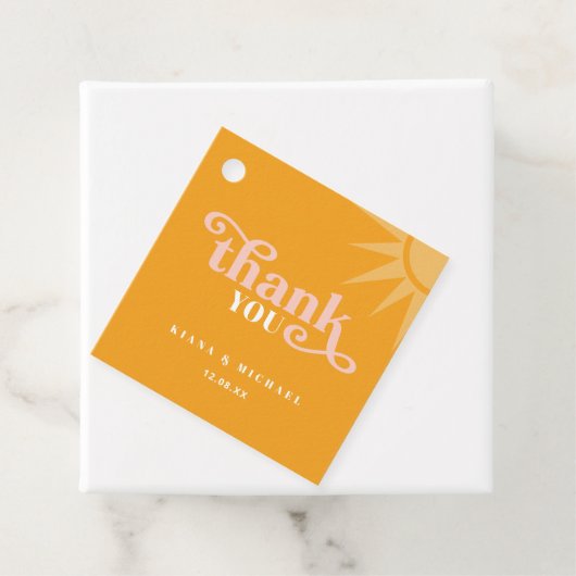 Sunshine Typografy Wedding Vielen Dank Gold ID1048 Geschenkanhänger (Beispiel)