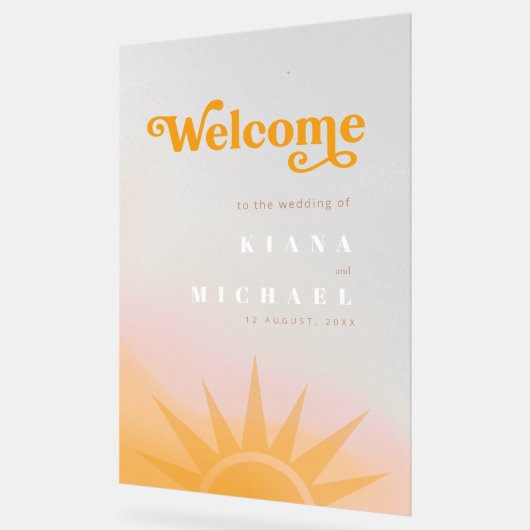 Sunshine Typografy Wedding Welcome Program ID1048 Acrylschild (Winkel)