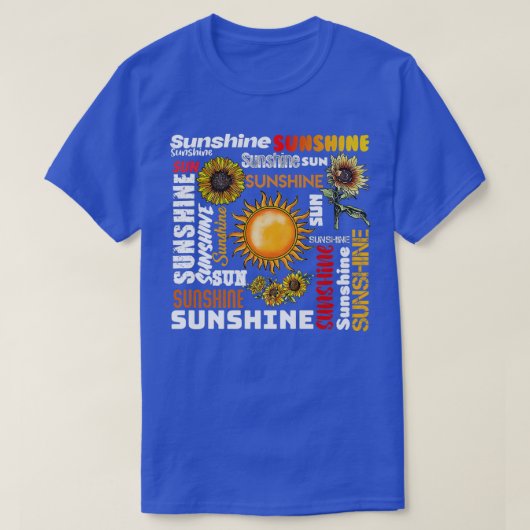 Sunshine Typography Peace Love Sunshine Sunflower T-Shirt (Design vorne)