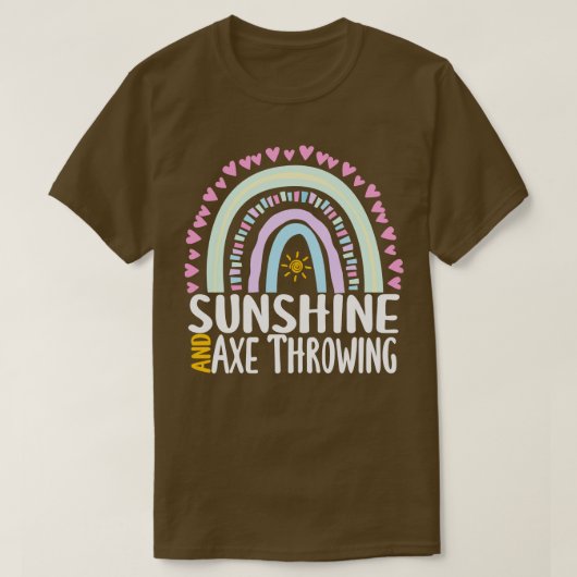 Sunshine und Ax Throwing Niedlich Rainbow Gift for T-Shirt (Design vorne)