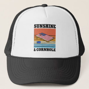 Sunshine und Cornhole Game Hobby Retro Geschenk Fu Truckerkappe