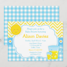 Sunshine und Lemonade Blue and Yellow Baby Dusche
