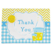Sunshine und Lemonade Blue and Yellow Baby Dusche Große Geschenktüte (Vorderseite)