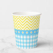 Sunshine und Lemonade Blue and Yellow Baby Dusche Pappbecher (Rückseite)
