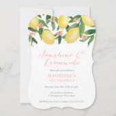 Sunshine und Lemonade Lemons Girl Birthday Party Einladung (Vorderseite)