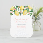 Sunshine und Lemonade Lemons Girl Birthday Party Einladung (Stehend Vorderseite)