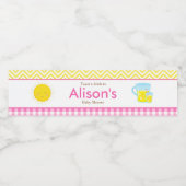 Sunshine und Lemonade Pink und Gelb Wasserflaschenetikett (Einzelnes Label)