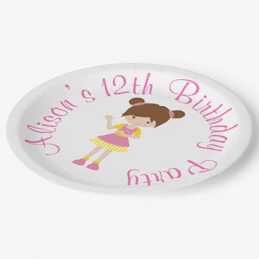 Sunshine und Lemonade Rotes Haar Mädchen Pappteller (Schrägansicht)