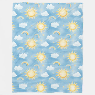 Sunshine und Rainbows Fleece Blanket