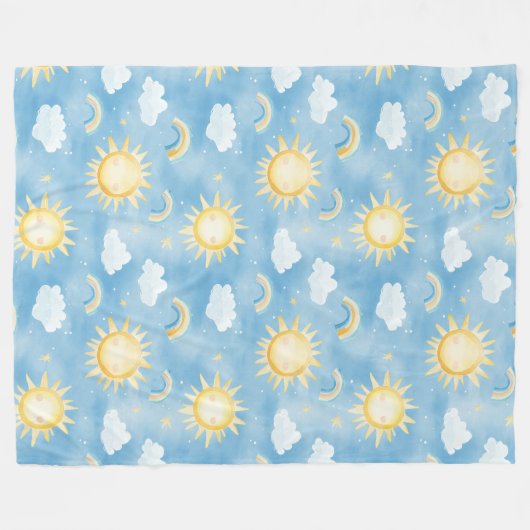 Sunshine und Rainbows Fleece Blanket (Vorderseite (Horizontal))
