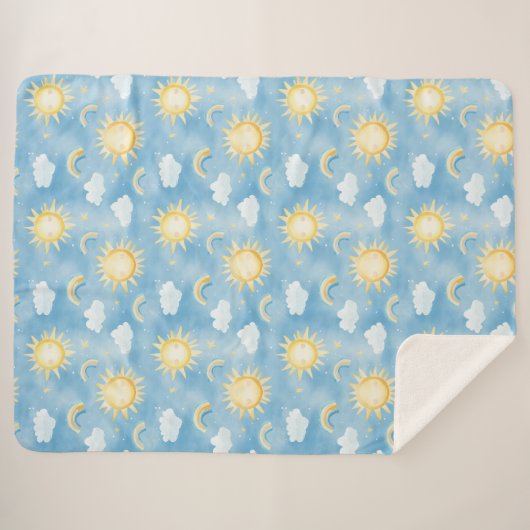 Sunshine und Rainbows Sherpa Blanket Sherpadecke (Vorderseite (Horizontal))
