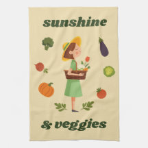 Sunshine & Veggies Kinder Küche Handtuch