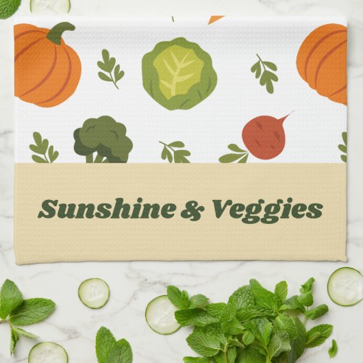 Sunshine & Veggies Niedlich Küchentuch (Gefaltet)