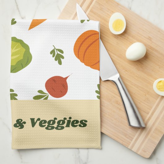 Sunshine & Veggies Niedlich Küchentuch (Viertel Falte)