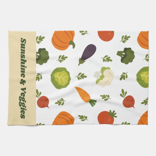 Sunshine & Veggies Niedlich Küchentuch (Horizontal)