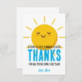 Sunshine Vielen Dank ,Summer Teacher Wertschätzung Dankeskarte (Vorne/Hinten)