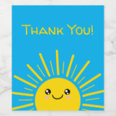 Sunshine Vielen Dank Weinetikett (Einzelnes Label)