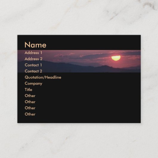 Sunshine Visitenkarte (Vorderseite)