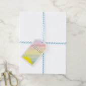 Sunshine Watercolor Baby Dusche Pastel Rainbow Geschenkanhänger (Mit Garn)