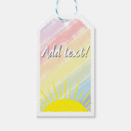Sunshine Watercolor Baby Dusche Pastel Rainbow Geschenkanhänger