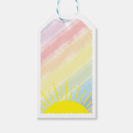 Sunshine Watercolor Baby Dusche Pastel Rainbow Geschenkanhänger